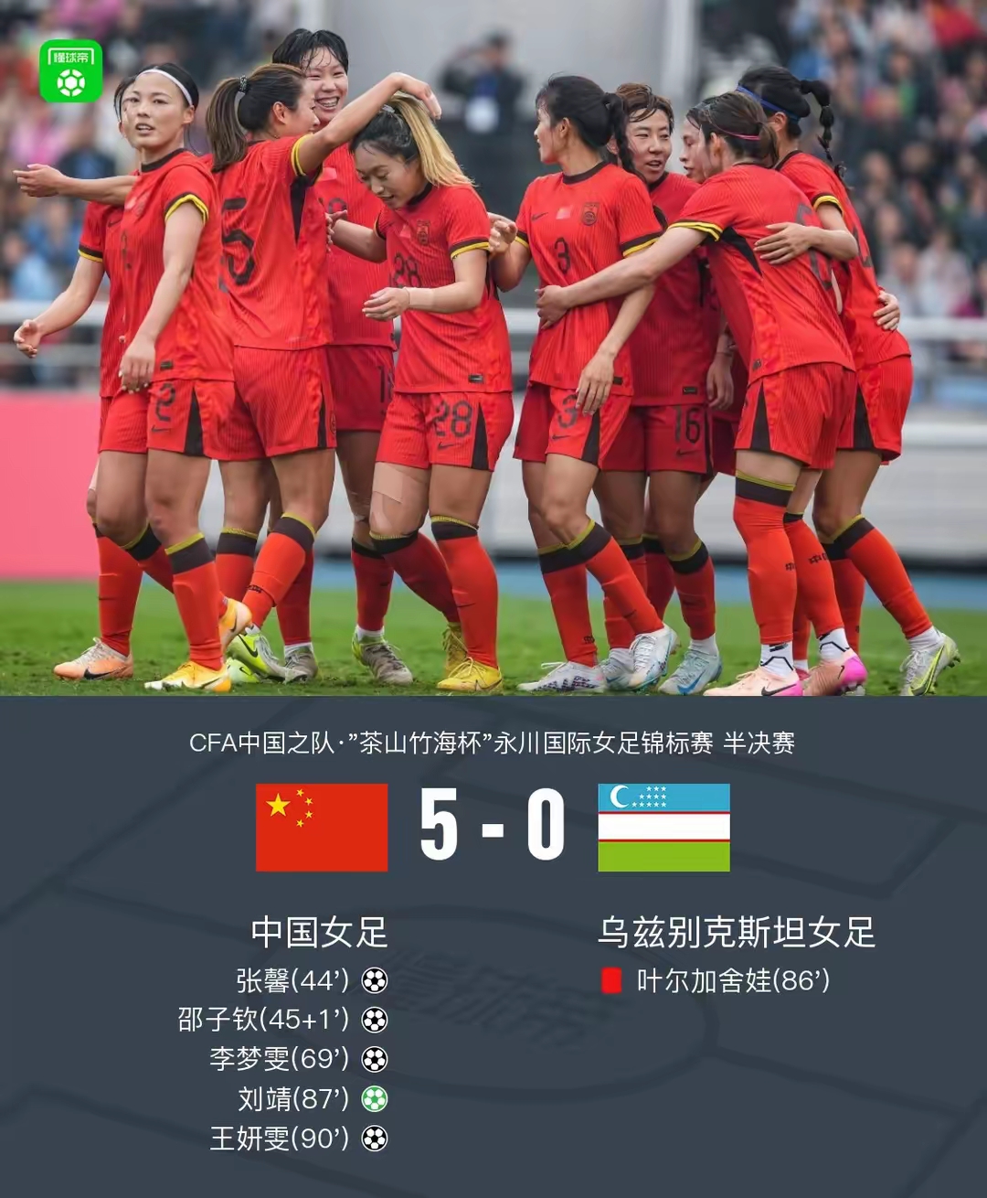 中国女足队员表现出色，助力球队取得胜利的简单介绍